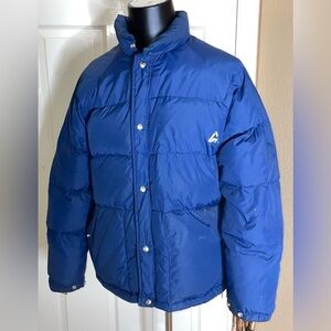 Vintage Colorado West Goose Down Jacket Puffer 80s 90s Blue Puffer Made USA XL‍﻿